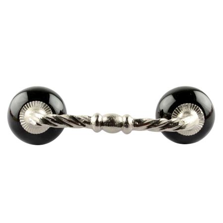 Solid Black Ceramic Cut Bridge Handles